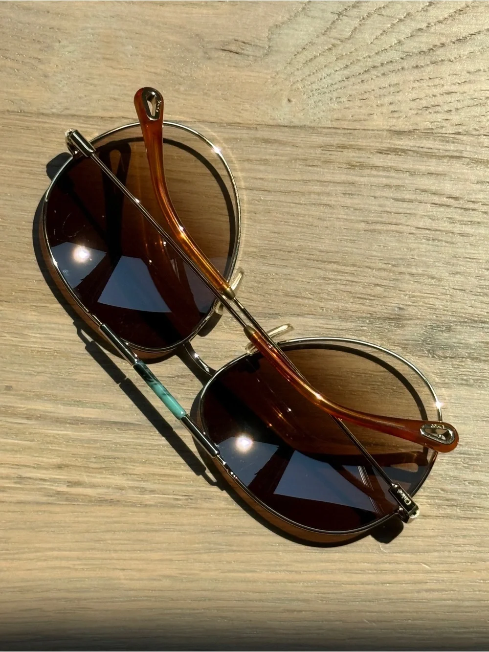 Chloe Oversized Aviator Gradient Brown Sunglasses